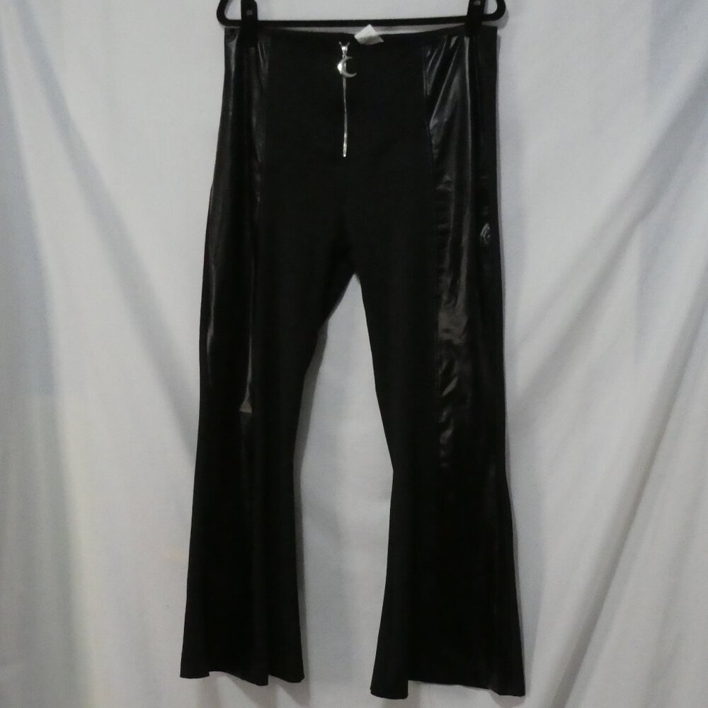 Unbranded | XXL | Chic Black Flared Pants | Crecent Moon Zipper Pull